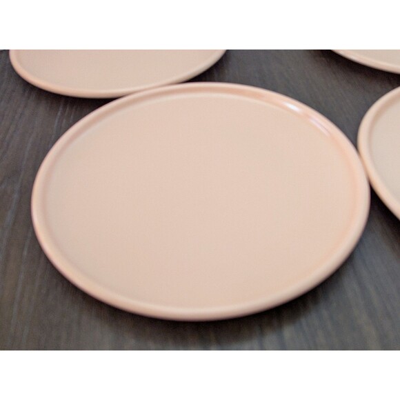 SET OF 4 VTG 80s Melamine Retro SRO 10" Dinner Plates Peach Salmon Made in USA - Picture 3 of 12